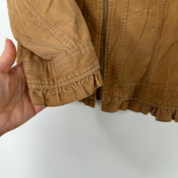 Sandro tan corduroy metro Zip Up jacket - Picture 6 of 9